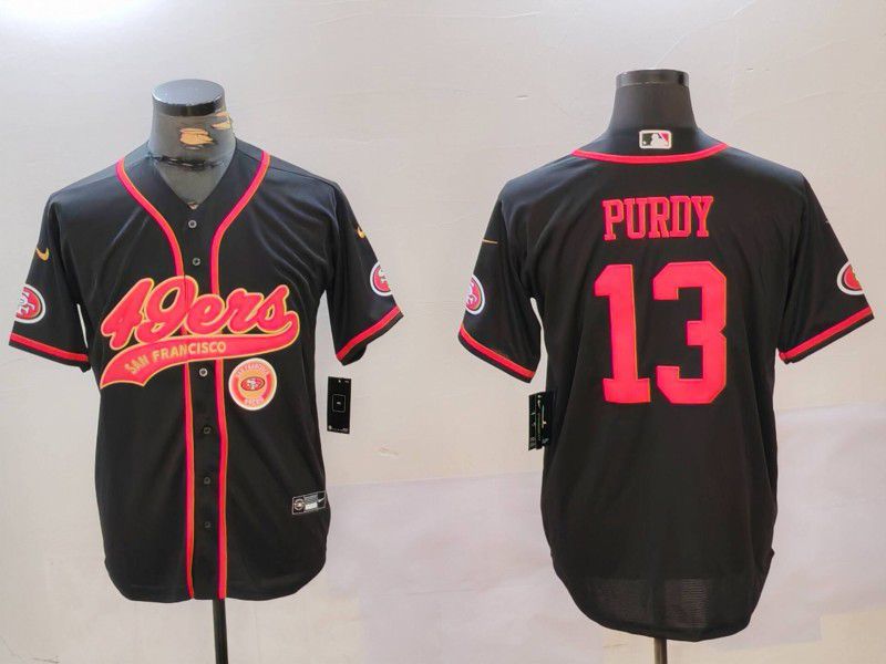 Men San Francisco 49ers #13 Purdy Black gold Joint Name 2024 Nike Limited NFL Jersey style 3